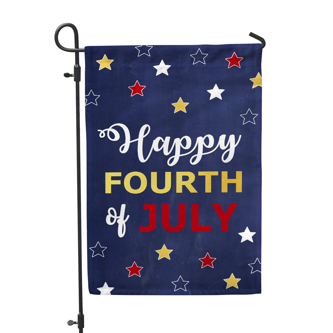 GOLD FOIL Happy Fourth Garden Flag  12" x 18" - Second East