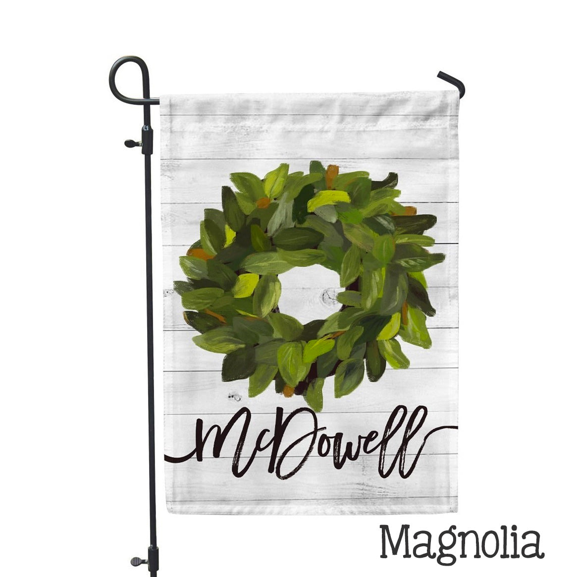 Personalized Garden Flag - Magnolia Wreath Home Flag - 12" x 18" - Second East